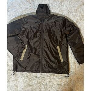 full zip mandarin collar windbreaker puffer jacket  M